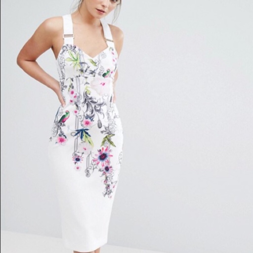 🌸 NWT Ted Baker Sz 3 (US 8) Passion Flower Dress